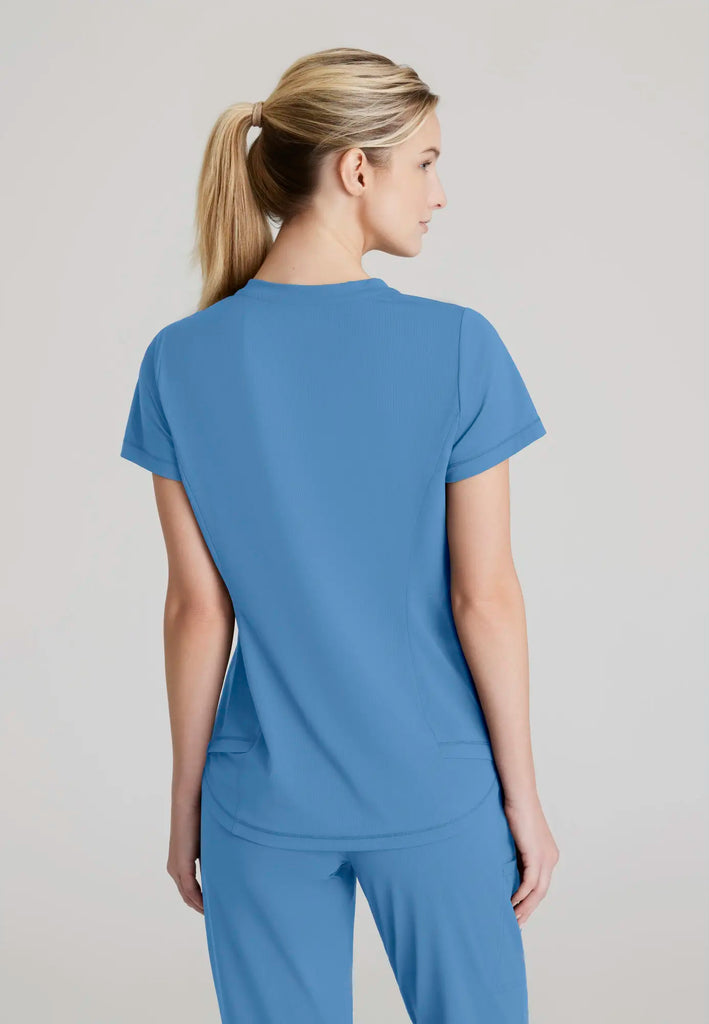 Barco Scrubs Women's Flow Knit Top Ceil Blue | scrub-supply.com