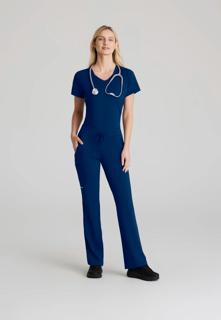 Barco Scrubs Women's Flow Knit Top Navy | scrub-supply.com