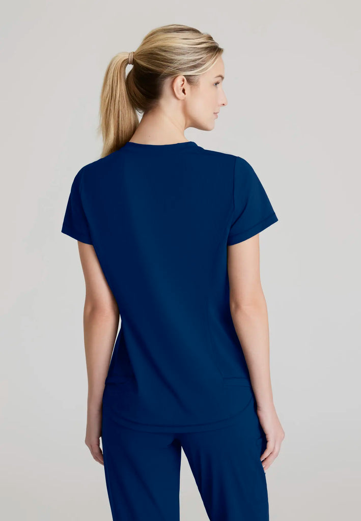 Barco Scrubs Women's Flow Knit Top Navy | scrub-supply.com