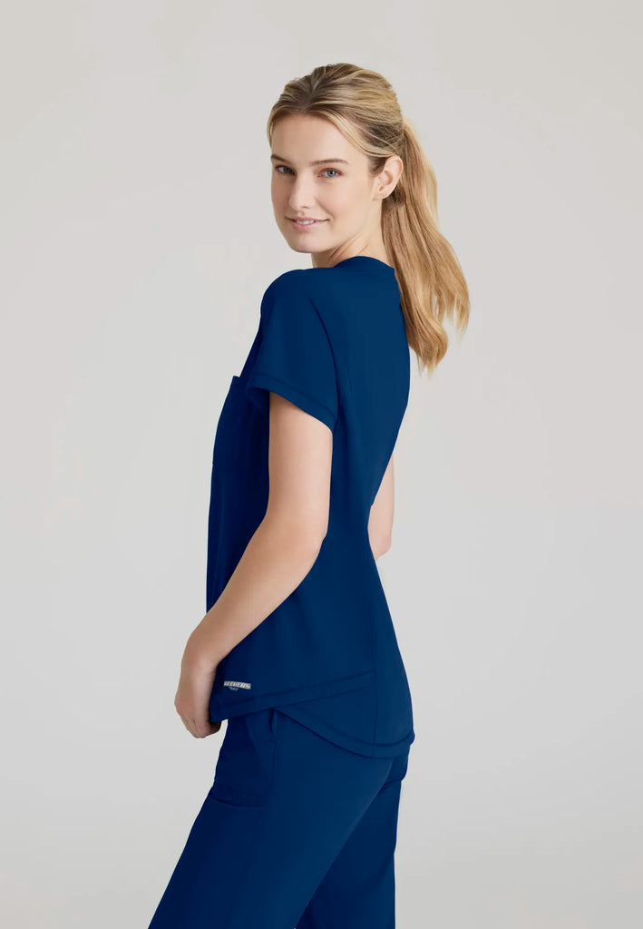 Barco Scrubs Women's Flow Knit Top Navy | scrub-supply.com