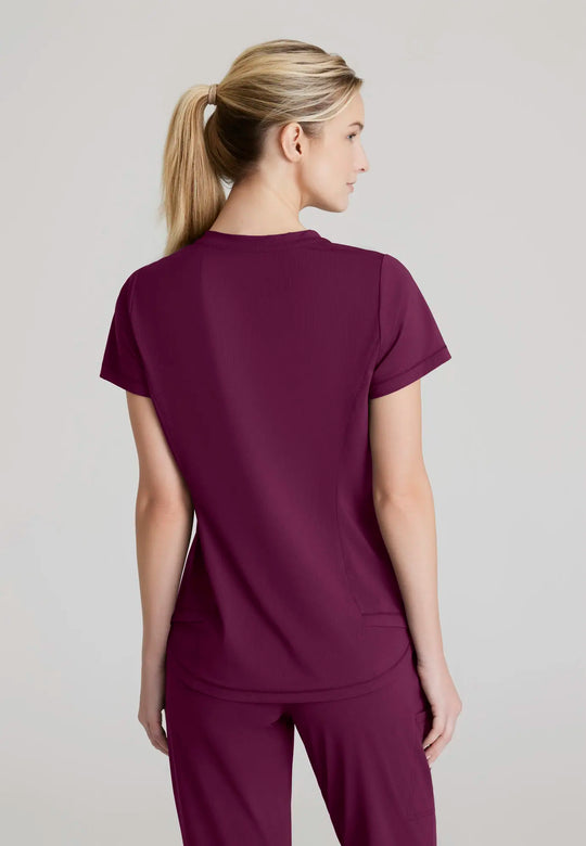 Skechers by Barco Scrubs Women's Flow Knit Top Wine | scrub-supply.com
