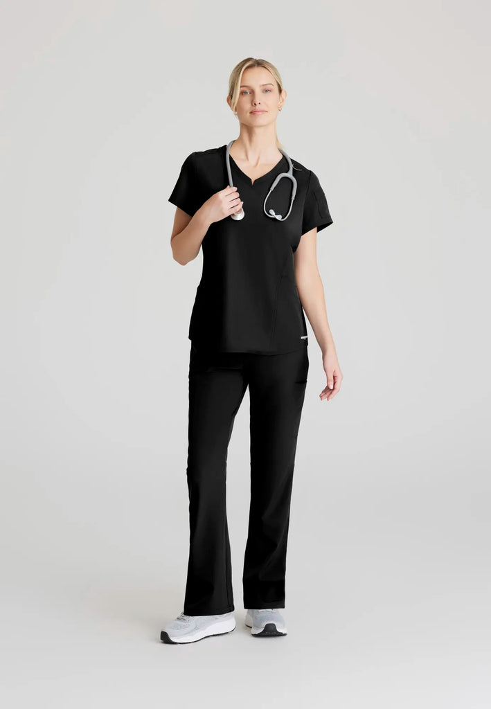 Barco Scrubs Women's Aura Top Black | scrub-supply.com