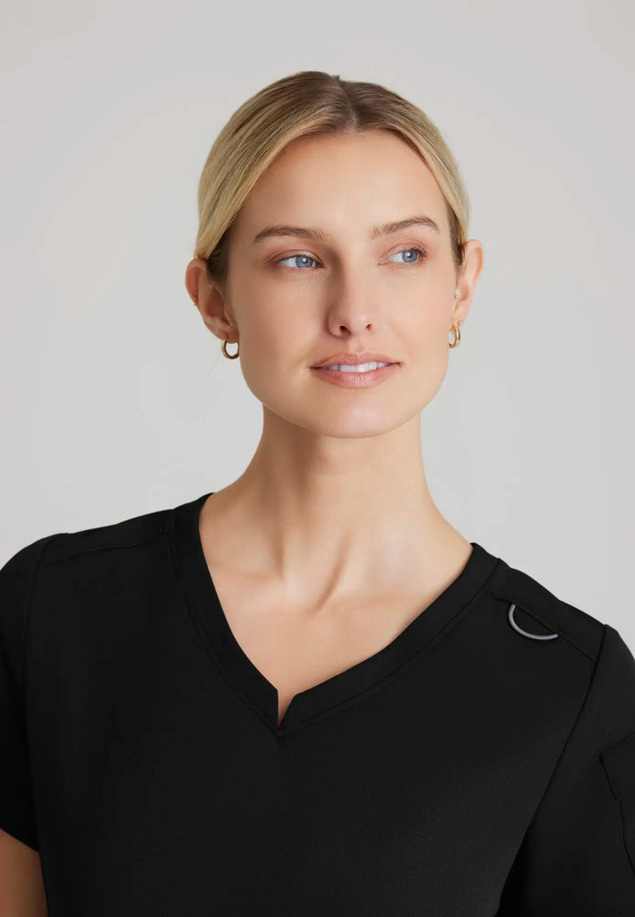 Barco Scrubs Women's Aura Top Black | scrub-supply.com