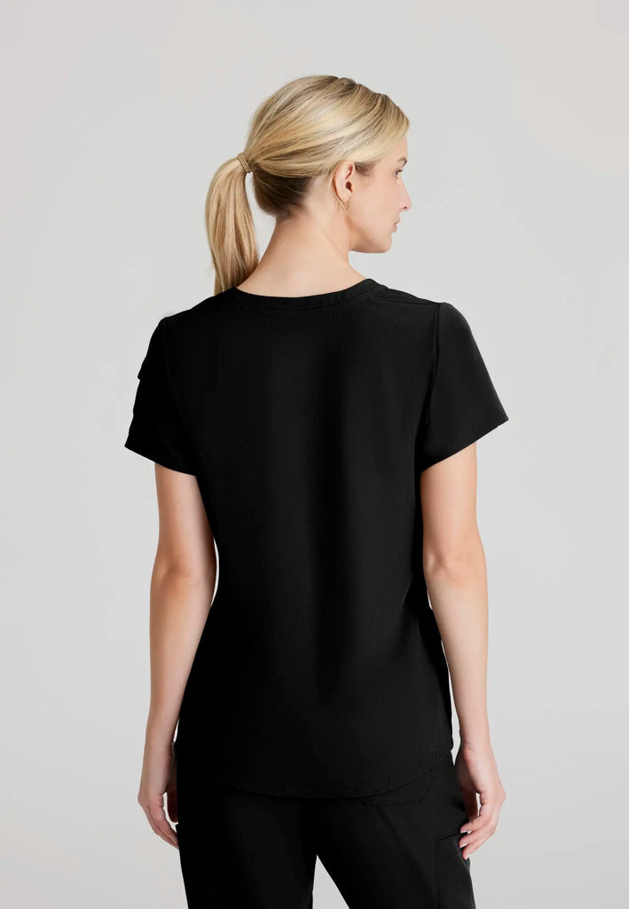 Barco Scrubs Women's Aura Top Black | scrub-supply.com