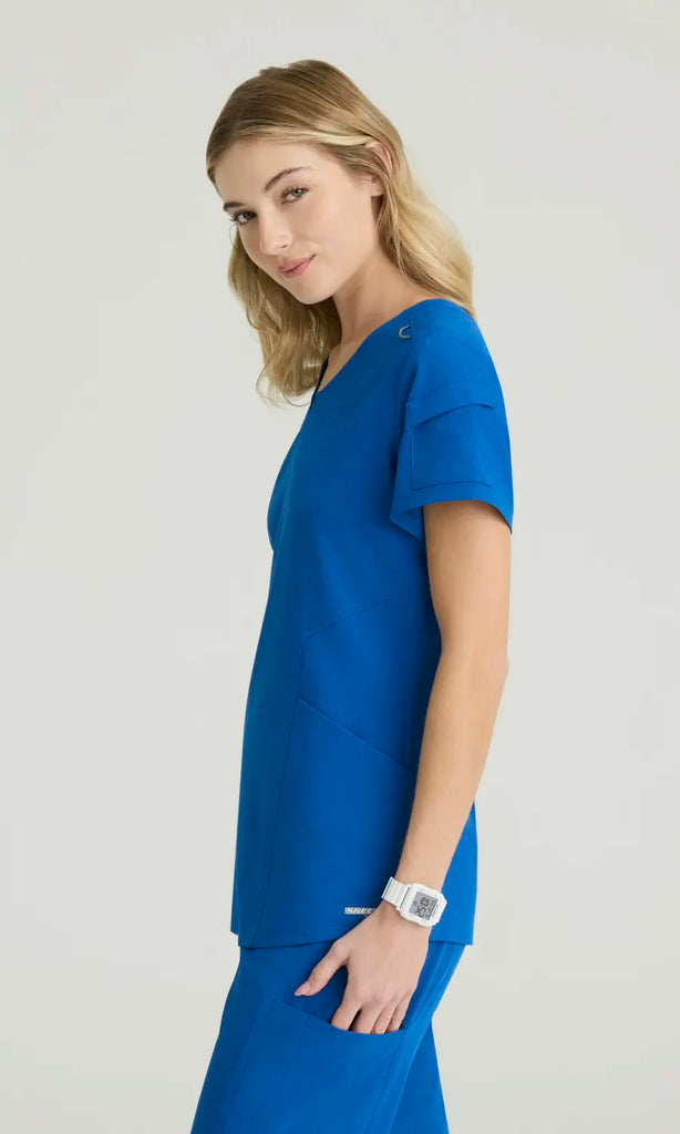 Skechers by Barco Scrubs Women's Aura Top New Royal | scrub-supply.com