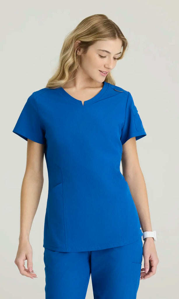Skechers by Barco Scrubs Women's Aura Top New Royal | scrub-supply.com