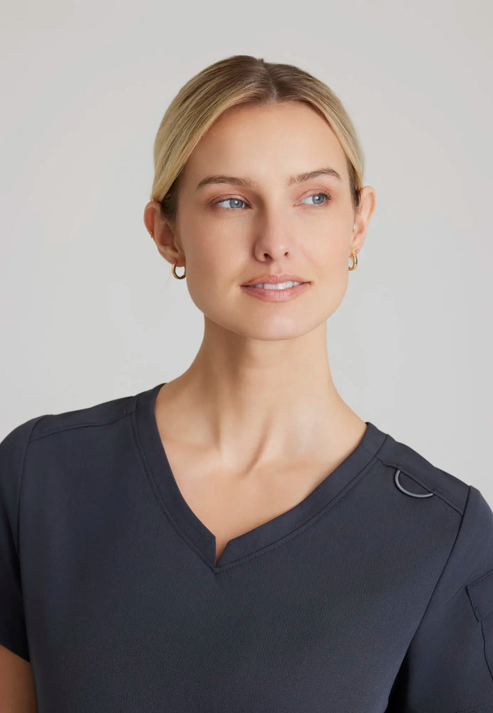 Barco Scrubs Women's Aura Top Pewter | scrub-supply.com