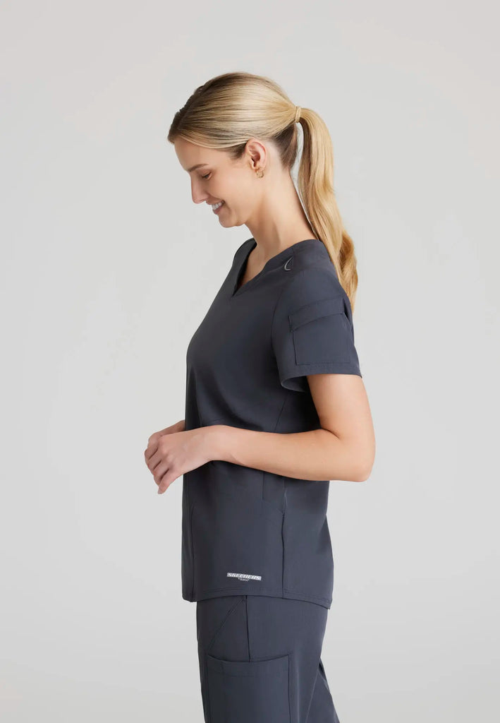 Barco Scrubs Women's Aura Top Pewter | scrub-supply.com