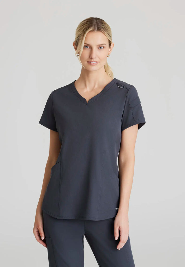 Barco Scrubs Women's Aura Top Pewter | scrub-supply.com