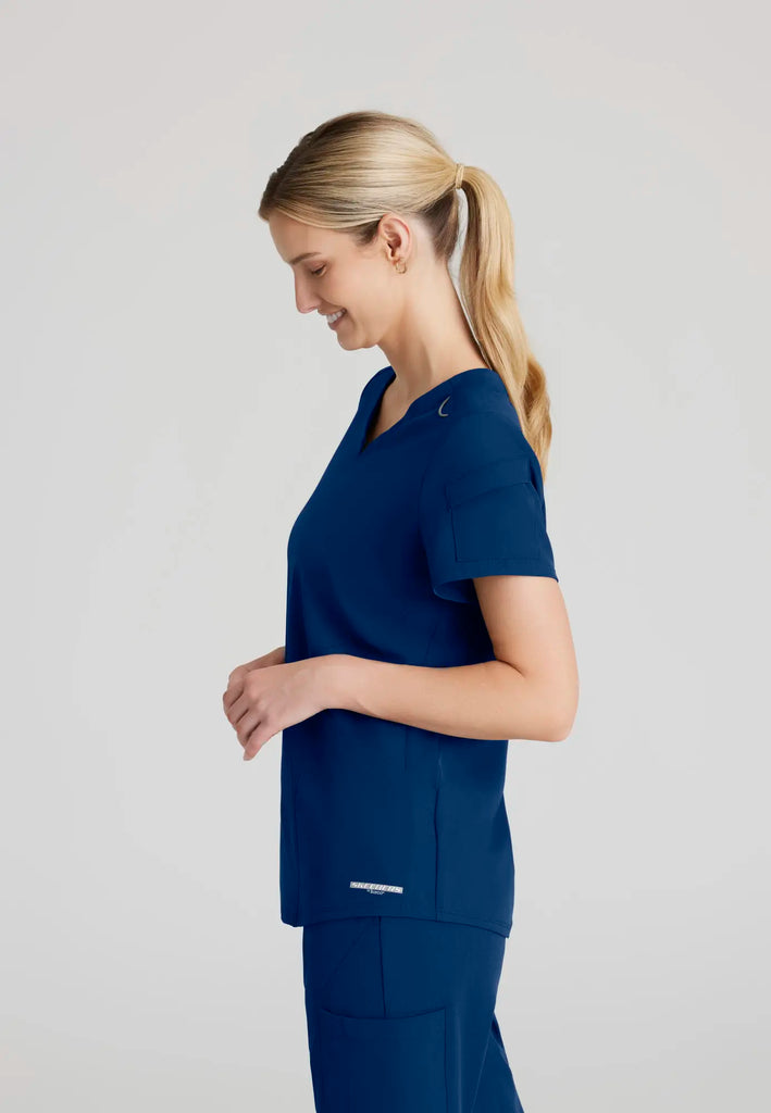 Barco Scrubs Women's Aura Top Navy | scrub-supply.com