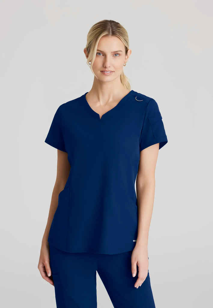 Barco Scrubs Women's Aura Top Navy | scrub-supply.com