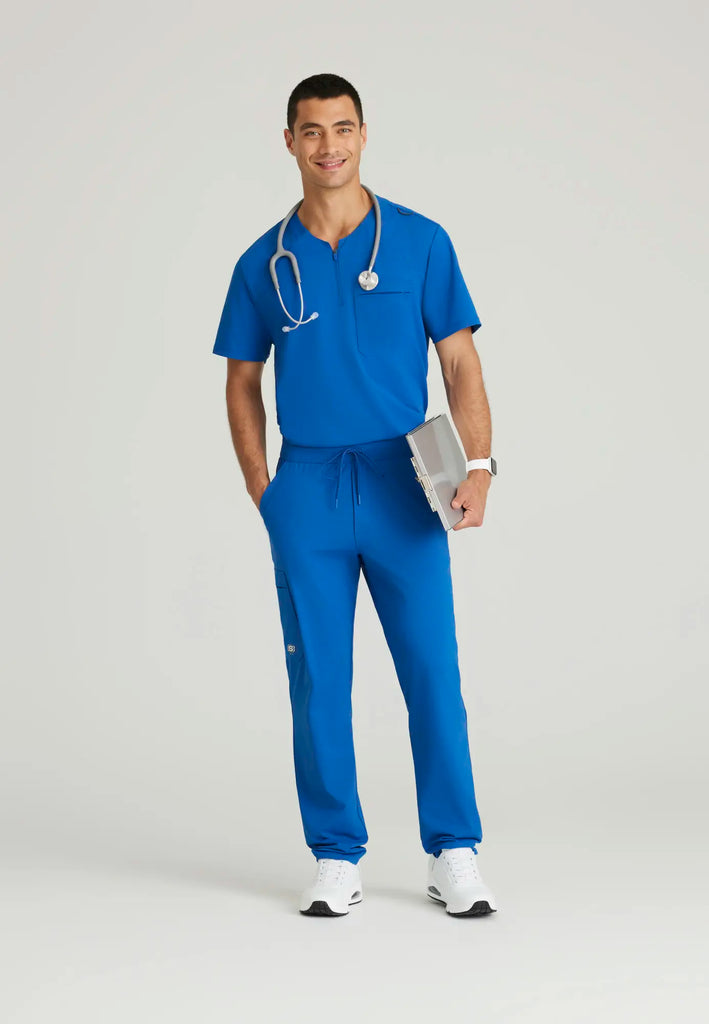 Barco Scrubs Men's Flex Knit Top New Royal | scrub-supply.com