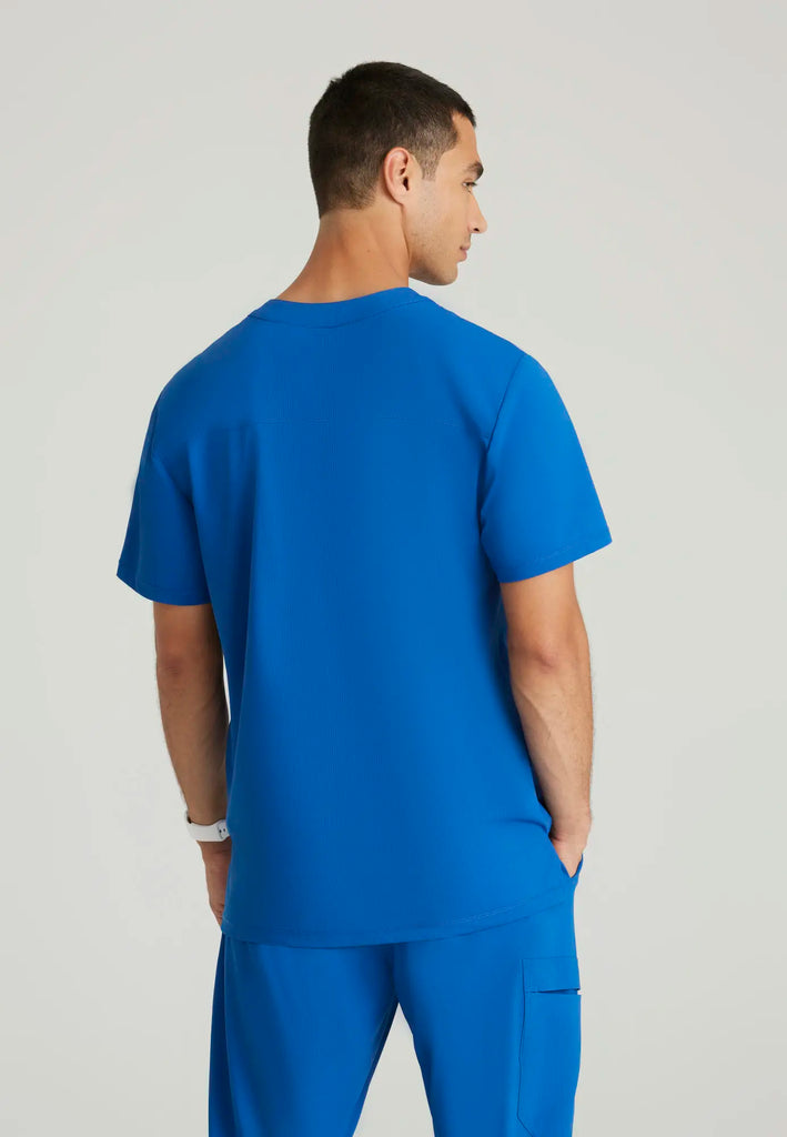 Barco Scrubs Men's Flex Knit Top New Royal | scrub-supply.com