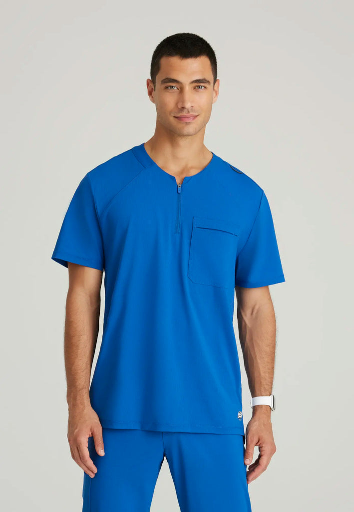 Barco Scrubs Men's Flex Knit Top New Royal | scrub-supply.com