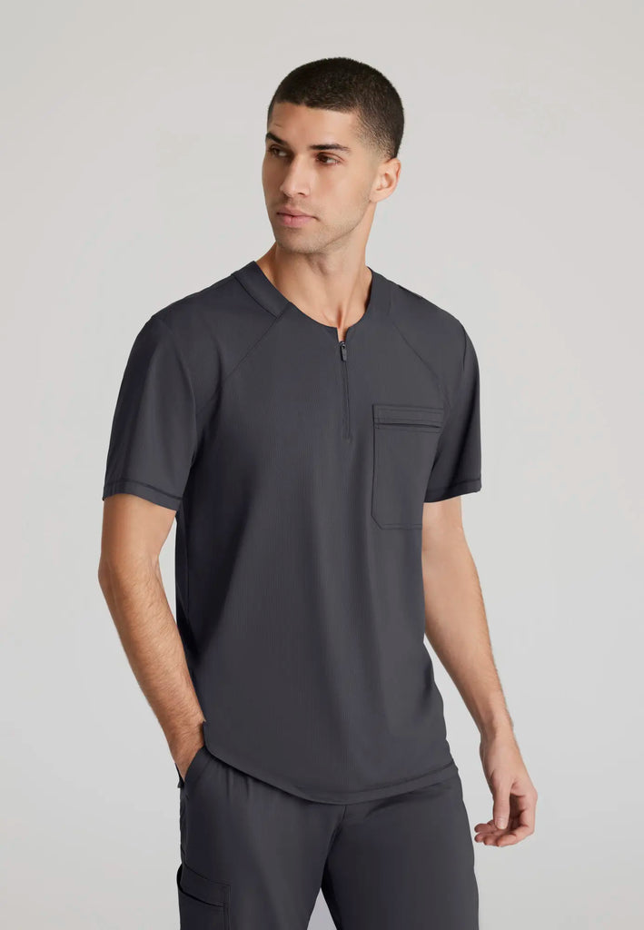 Barco Scrubs Men's Flex Knit Top Pewter | scrub-supply.com