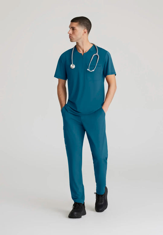 Skechers by Barco Scrubs Men's Flex Knit Top Bahama | scrub-supply.com