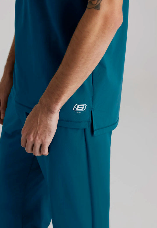 Skechers by Barco Scrubs Men's Flex Knit Top Bahama | scrub-supply.com