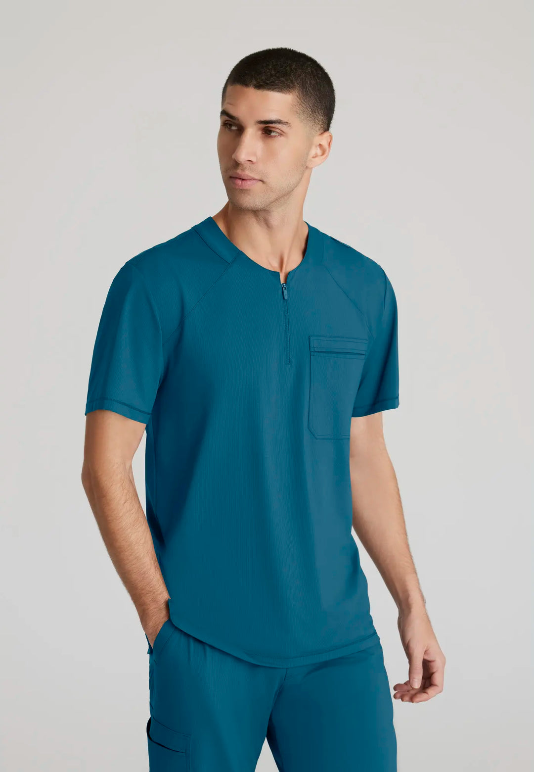 Skechers by Barco Scrubs Men's Flex Knit Top Bahama | scrub-supply.com