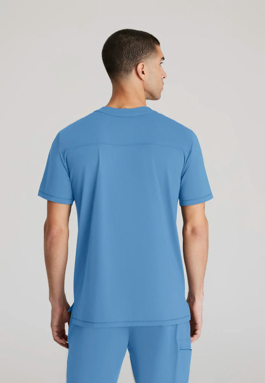 Skechers by Barco Scrubs Men's Flex Knit Top Ceil Blue | scrub-supply.com