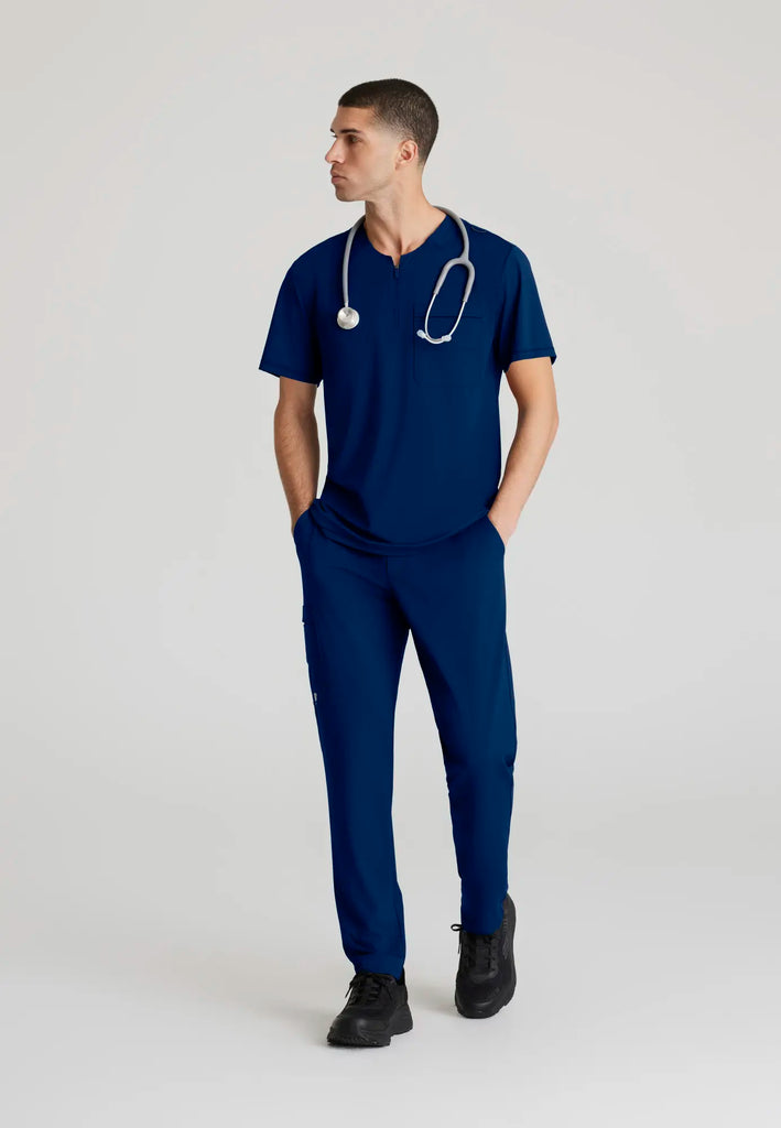 Barco Scrubs Men's Flex Knit Top Navy | scrub-supply.com