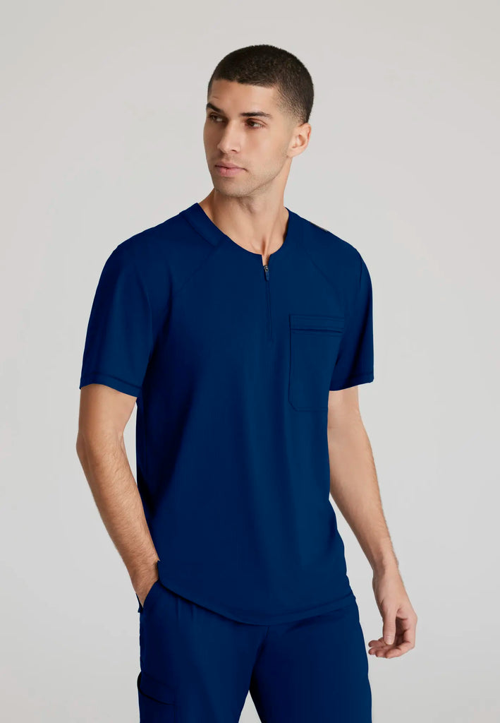 Barco Scrubs Men's Flex Knit Top Navy | scrub-supply.com