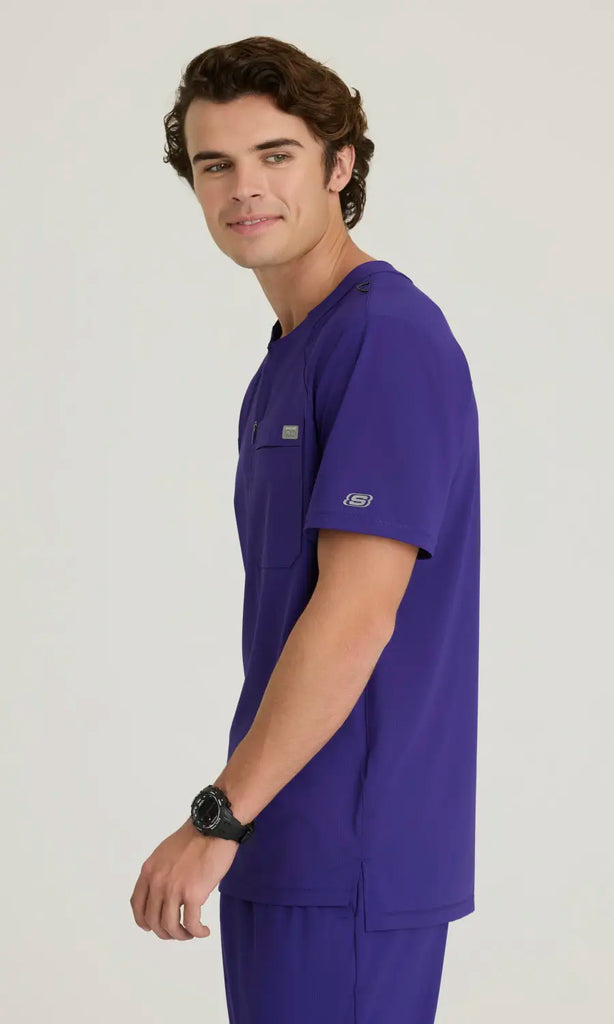 Skechers by Barco Scrubs Men's Flex Knit Top Brilliance | scrub-supply.com