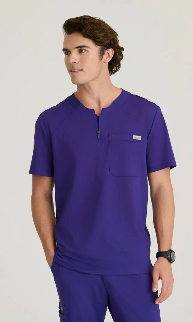 Skechers by Barco Scrubs Men's Flex Knit Top Brilliance | scrub-supply.com