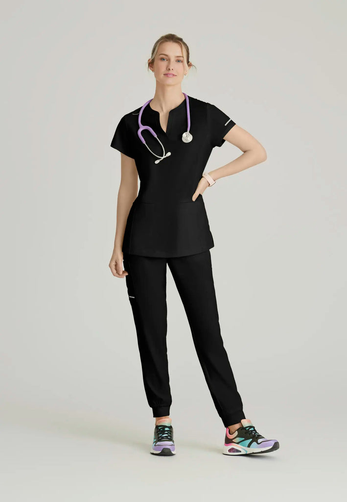 Barco Scrubs Women's Coast Top Black | scrub-supply.com