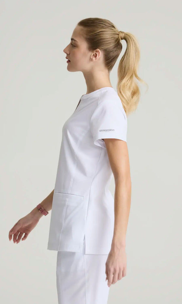 Skechers by Barco Scrubs Women's Coast Top White | scrub-supply.com