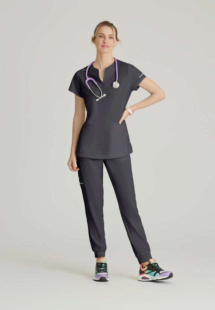 Barco Scrubs Women's Coast Top Pewter | scrub-supply.com