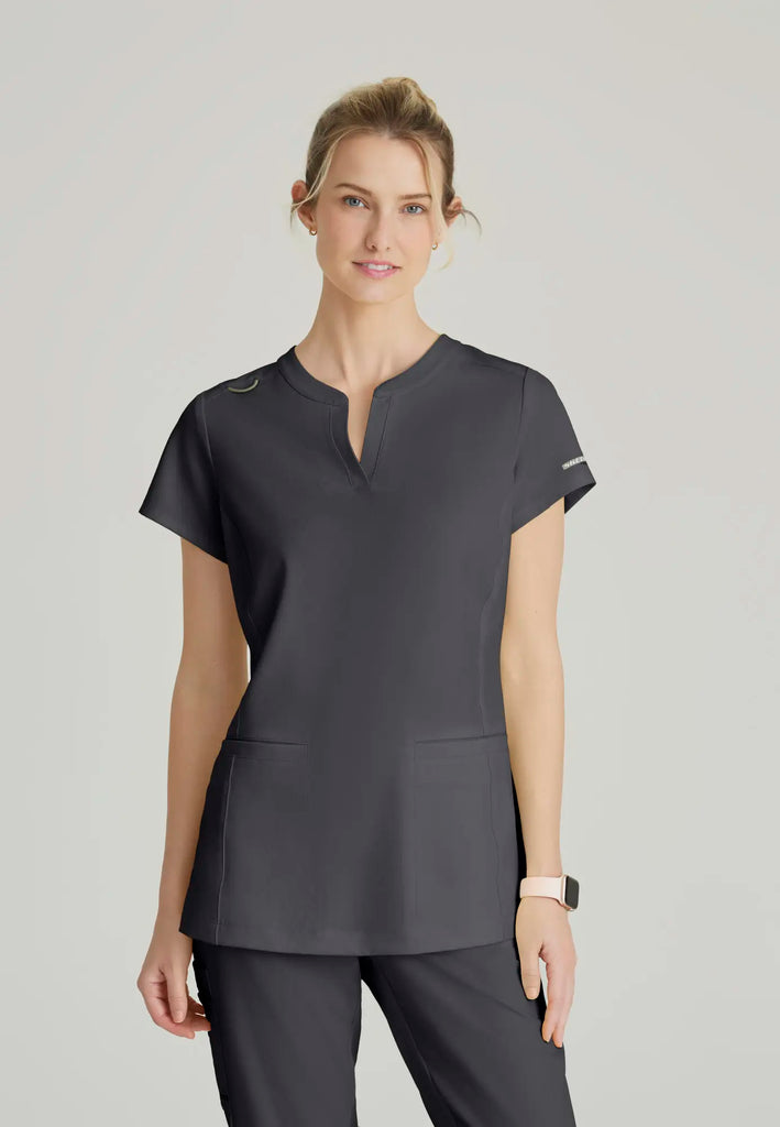 Barco Scrubs Women's Coast Top Pewter | scrub-supply.com