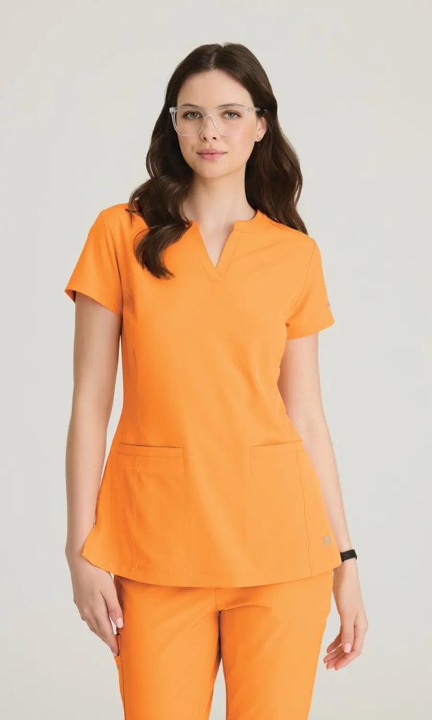 Skechers by Barco Scrubs Women's Coast Top Bright Marigold | scrub-supply.com