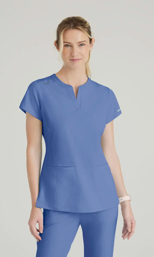 Skechers by Barco Scrubs Women's Coast Top Ceil Blue | scrub-supply.com