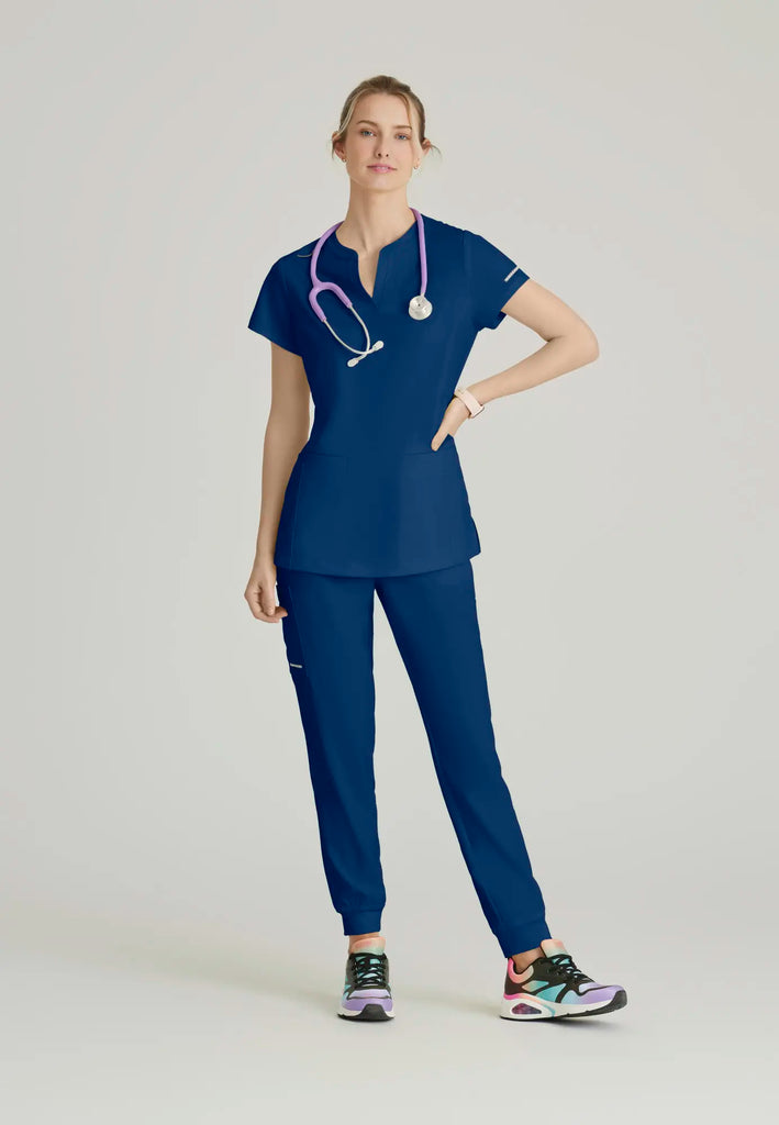 Barco Scrubs Women's Coast Top Navy | scrub-supply.com