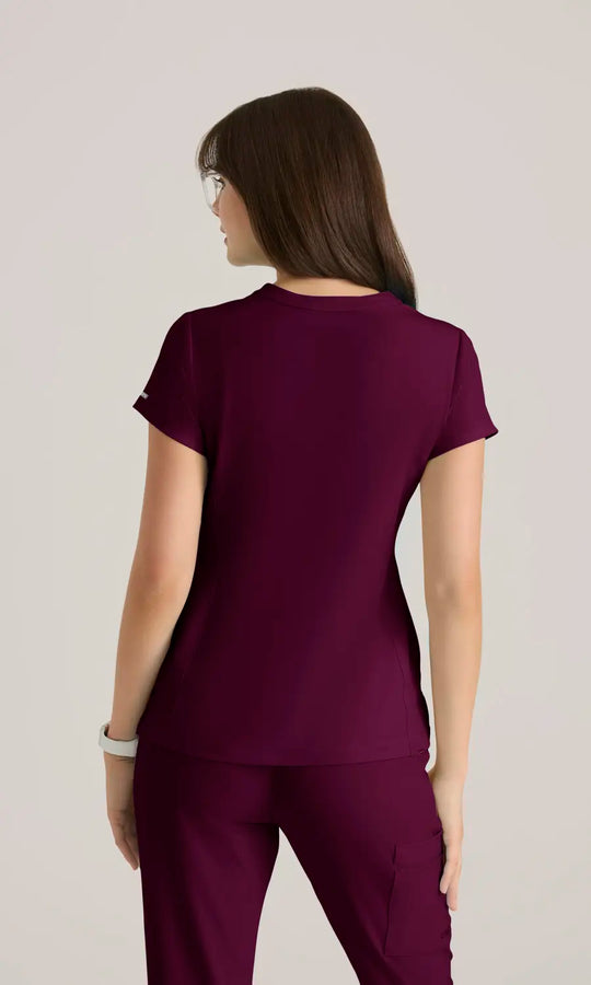 Skechers by Barco Scrubs Women's Coast Top Wine | scrub-supply.com