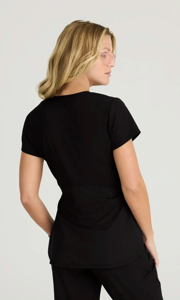 Skechers by Barco Scrubs Bloom Maternity Top Black | scrub-supply.com