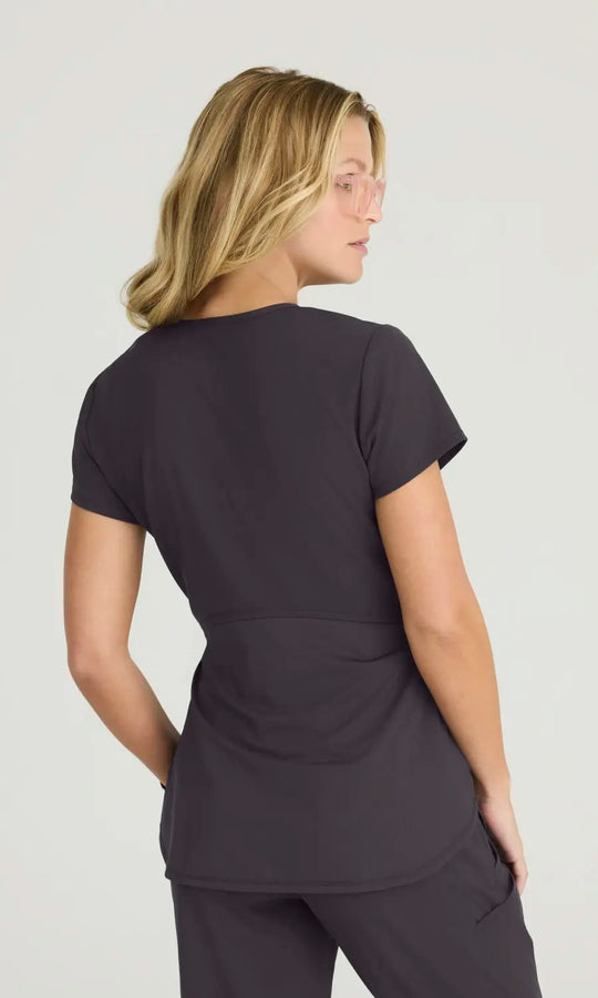 Skechers by Barco Scrubs Bloom Maternity Top Pewter | scrub-supply.com