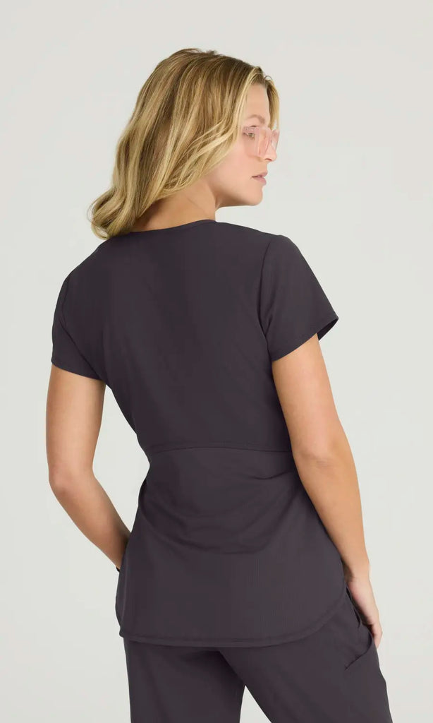 Skechers by Barco Scrubs Bloom Maternity Top Pewter | scrub-supply.com