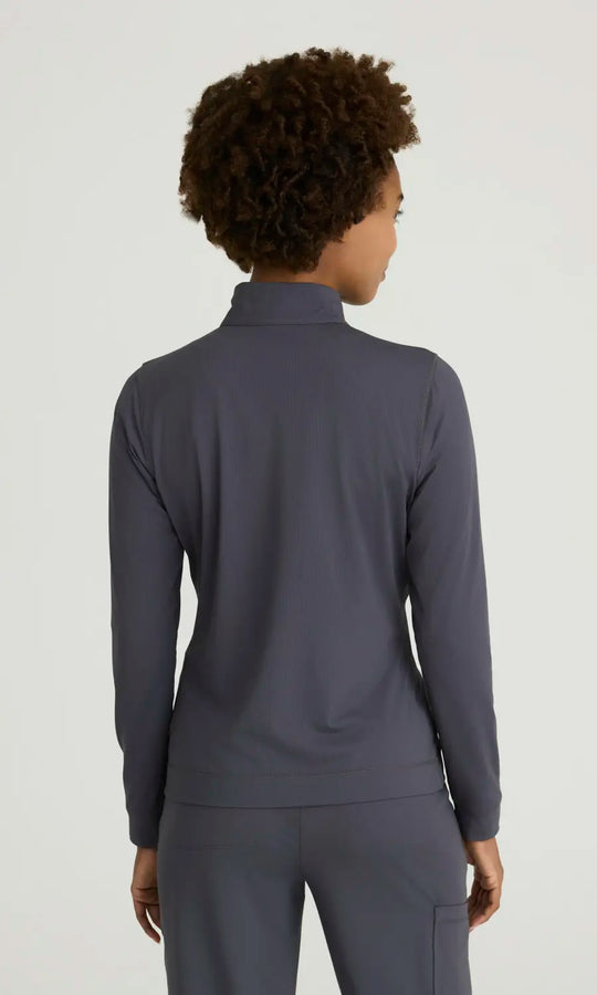 Skechers by Barco Scrubs Women's Atlas Long Sleeve Knit Top Pewter | scrub-supply.com