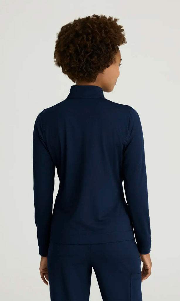 Skechers by Barco Scrubs Women's Atlas Long Sleeve Knit Top Navy | scrub-supply.com