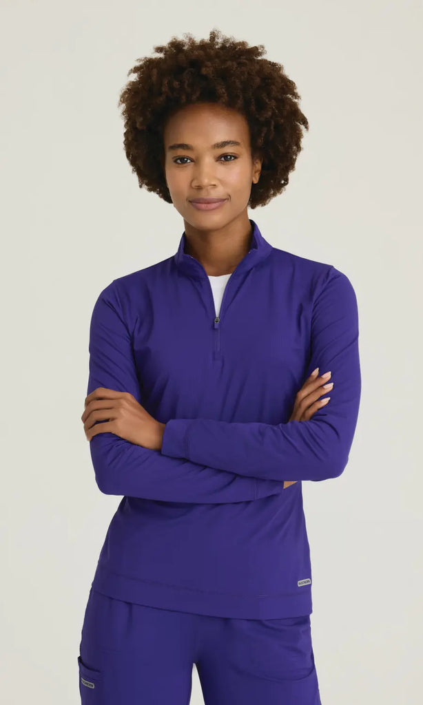 Skechers by Barco Scrubs Women's Atlas Long Sleeve Knit Top Brilliance | scrub-supply.com
