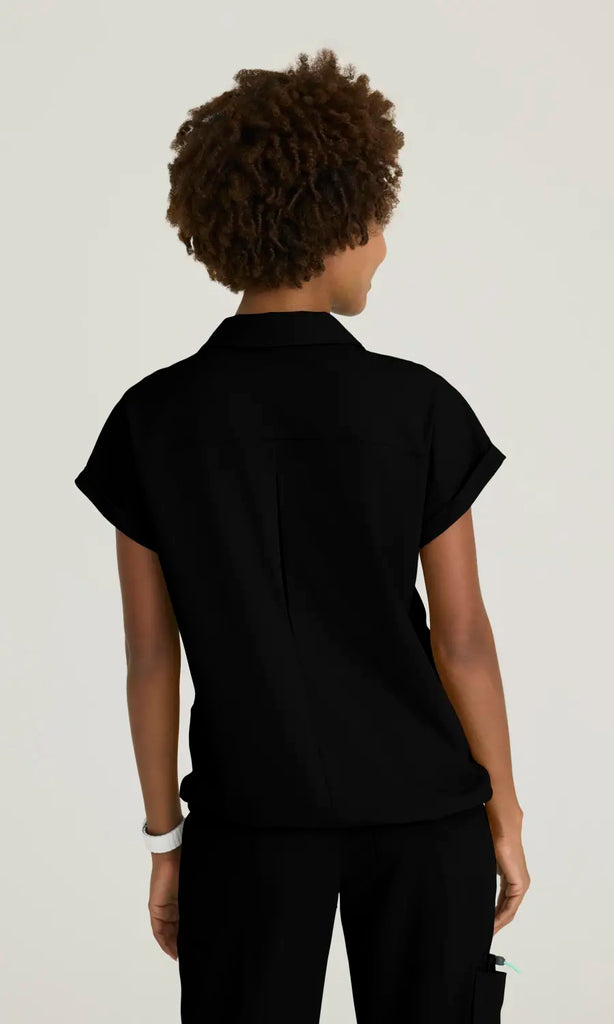 Skechers by Barco Scrubs Women's Charlie Top Black | scrub-supply.com