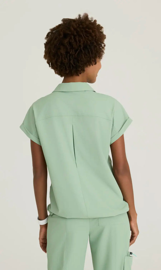 Skechers by Barco Scrubs Women's Charlie Top Field Green | scrub-supply.com