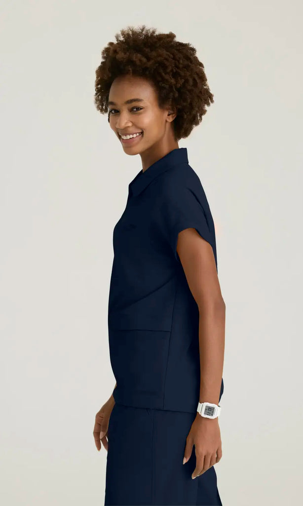 Skechers by Barco Scrubs Women's Charlie Top Navy | scrub-supply.com