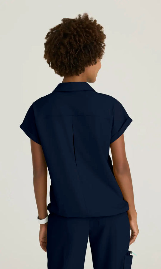 Skechers by Barco Scrubs Women's Charlie Top Navy | scrub-supply.com
