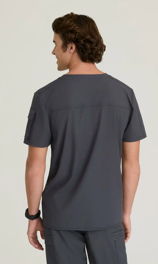 Skechers by Barco Scrubs Men's Station Top Pewter | scrub-supply.com