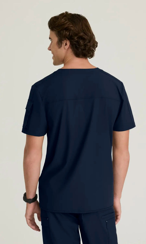 Skechers by Barco Scrubs Men's Station Top Navy | scrub-supply.com