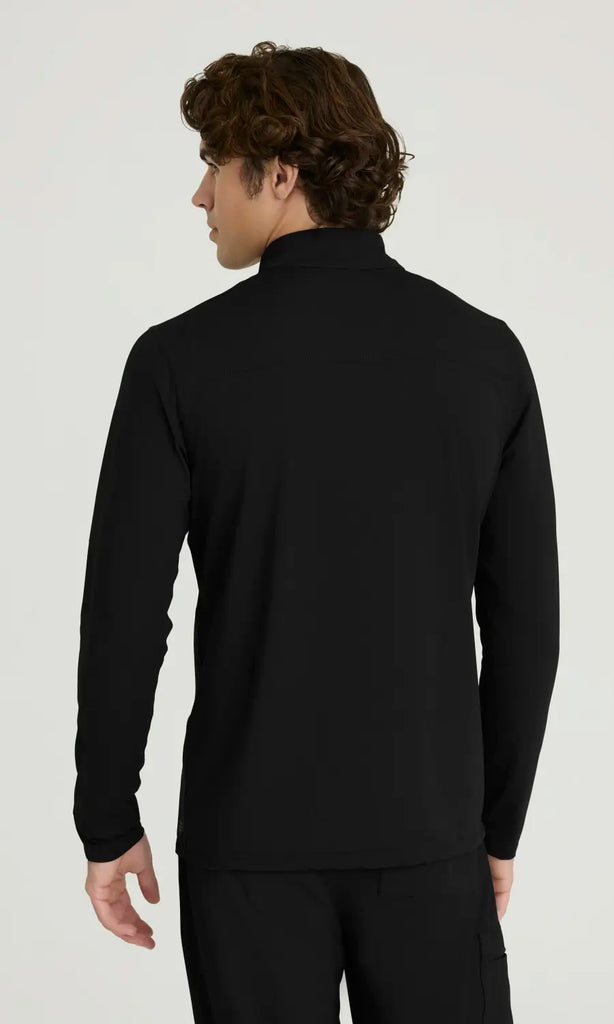 Skechers by Barco Scrubs Men's Propel Long Sleeve Top Black | scrub-supply.com