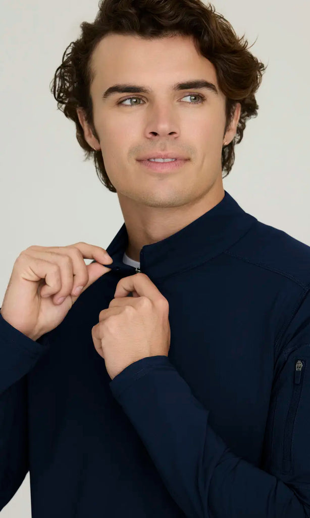 Skechers by Barco Scrubs Men's Propel Long Sleeve Top Navy | scrub-supply.com