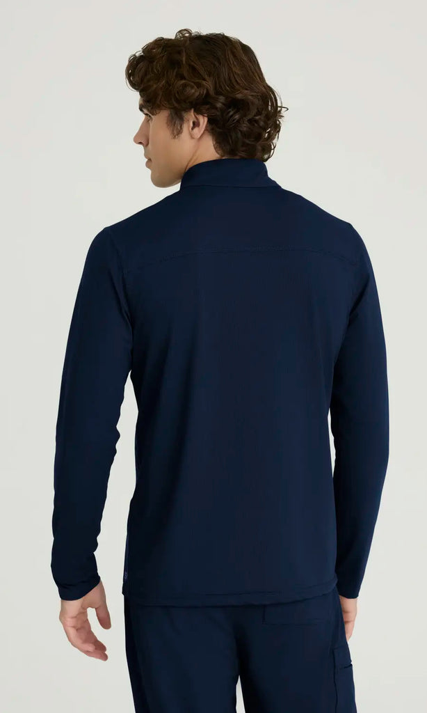 Skechers by Barco Scrubs Men's Propel Long Sleeve Top Navy | scrub-supply.com